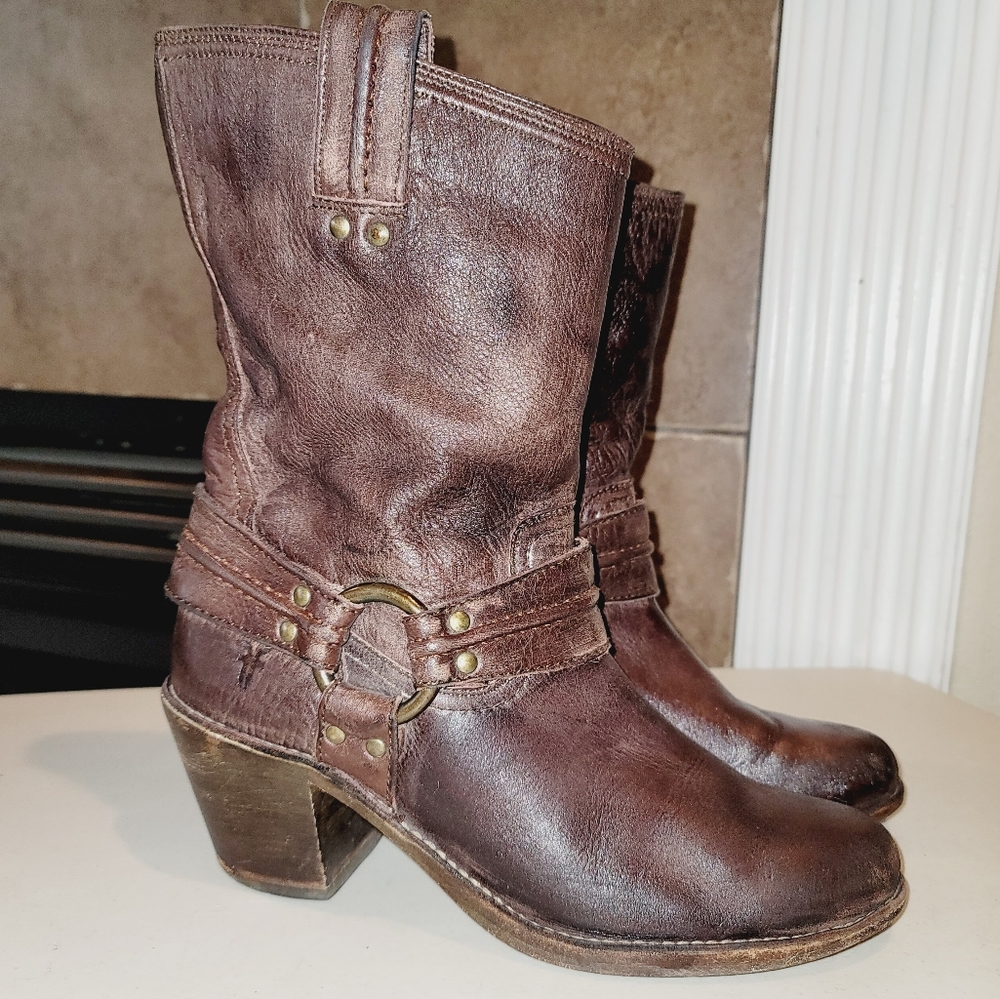 Frye Brown Heeled Boots